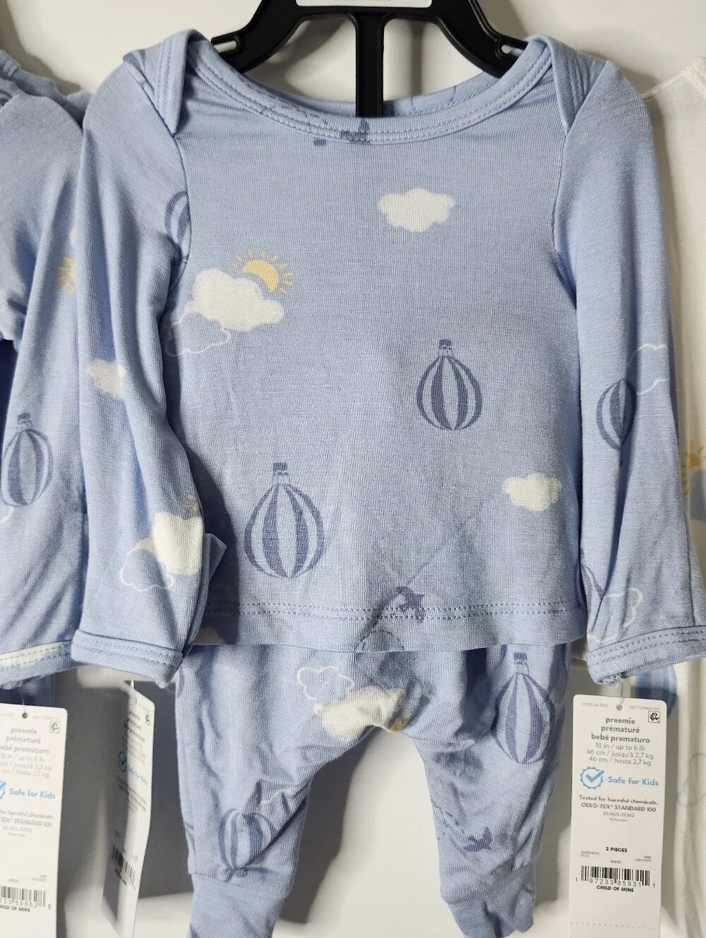 Carter's Preemie Baby Viscose Sleepers Pjs Soft Breathable Hot Air Balloon